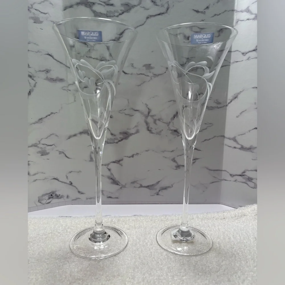 Waterford Crystal Celebration Toasting Flutes Marquis Pattern-Set of 2